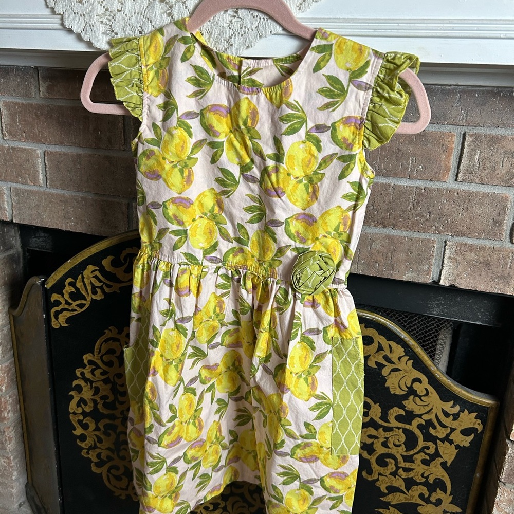 Giggle Moon Lemon and Leaf Print Dress